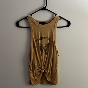 Forever 21 Graphic Tank Top - Tan